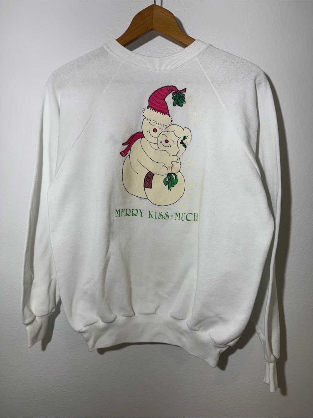 Vintage 80s Christmas Sweatshirt - Merry Kiss-Mich